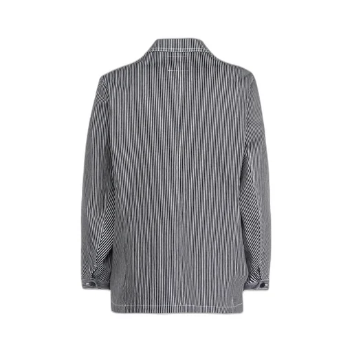 Hickory Stripe White Stitch Shirt Jacket