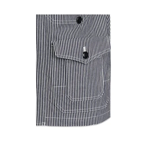 Hickory Stripe White Stitch Shirt Jacket