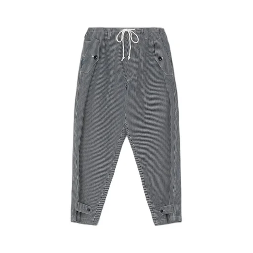 Hickory Stripe White Stitch Draw String Pants