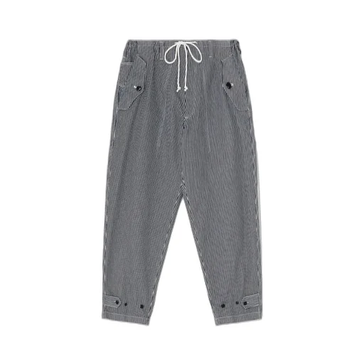 Hickory Stripe White Stitch Draw String Pants