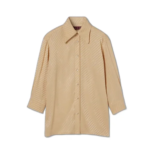 Diagonal Gg Silk Jacquard Shirt