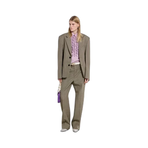 Prince Of Wales Wool Trousers