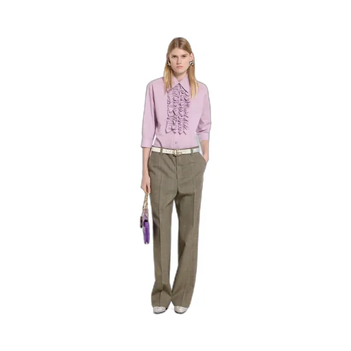 Prince Of Wales Wool Trousers