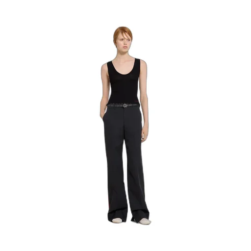 Cotton Rib Tank Top With Embroidery