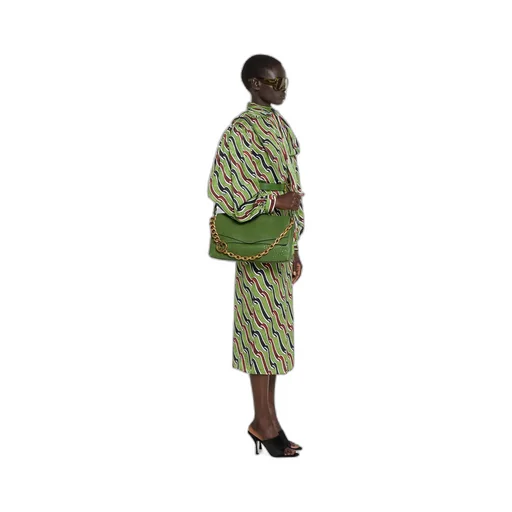 Large Shoulder Bag With Chain