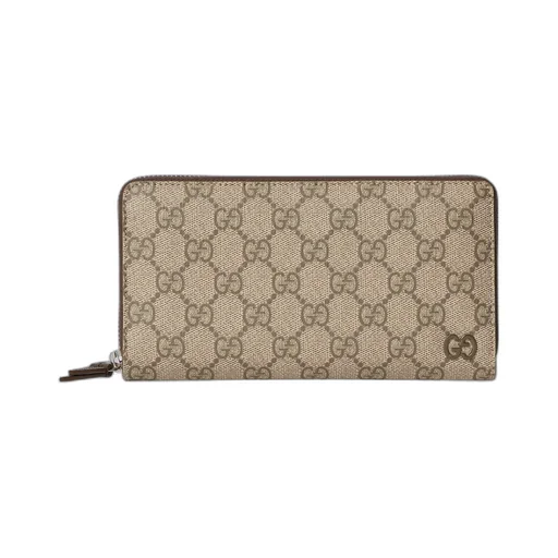 Brown Interior Gg Zip Around Wallet