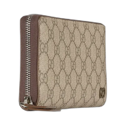 Brown Interior Gg Zip Around Wallet