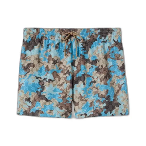 Printed Technical Poplin Swim Shorts