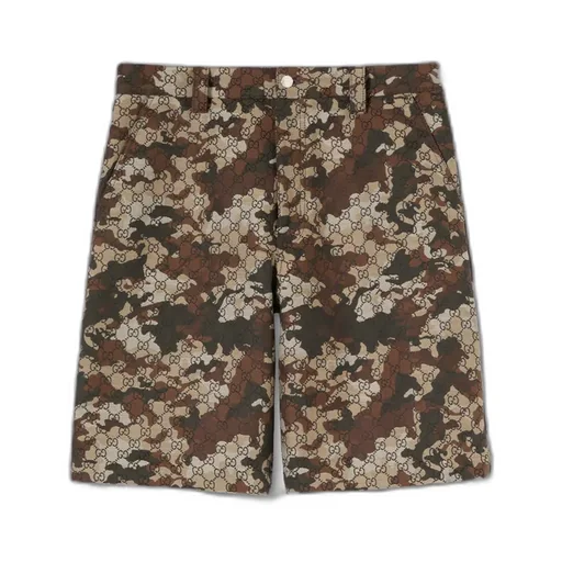 Gg Marbled Cotton Denim Jacquard Trousers