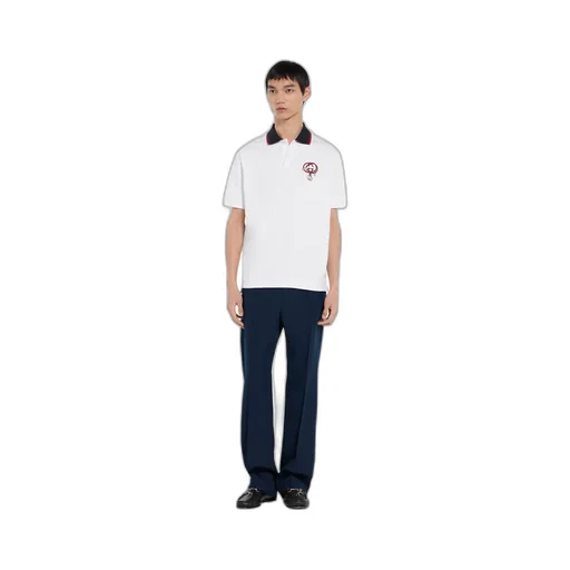 Cotton Piquet Polo Shirt With Embroidery