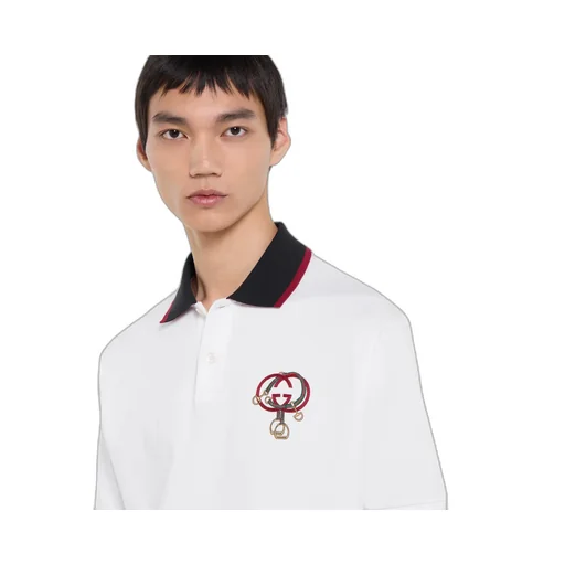Cotton Piquet Polo Shirt With Embroidery