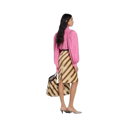 Diagonal Gg Velvet Chenille Midi Skirt