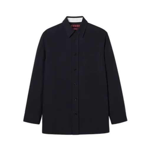 Selvedge Cotton Shirt With Gucci Detail