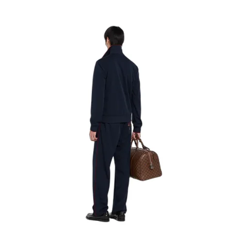 Technical Jersey Zip Jacket With Embroidery