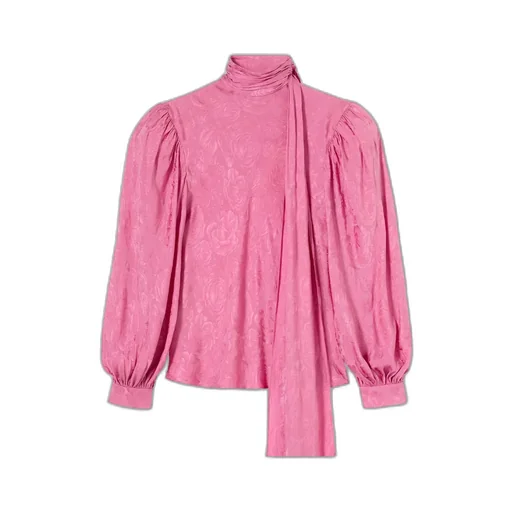 Silk Twill Shirt With Ribbon