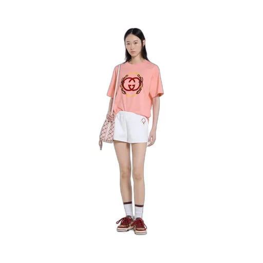 Cotton Jersey Shorts With Embroidery