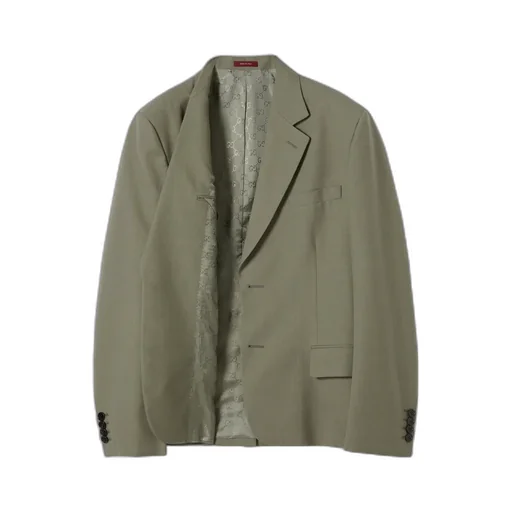 Single-Breasted Dry Wool Jacket