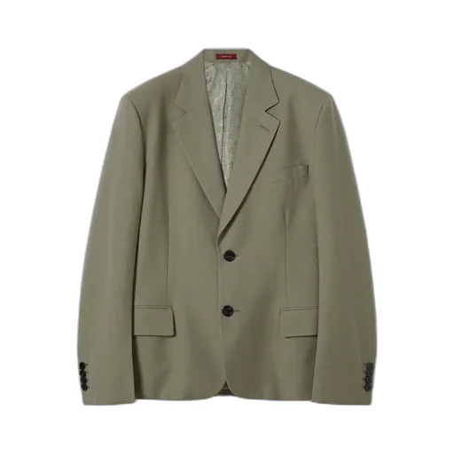 Single-Breasted Dry Wool Jacket