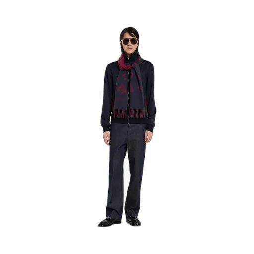 Silk Wool Equestrian Jacquard Scarf