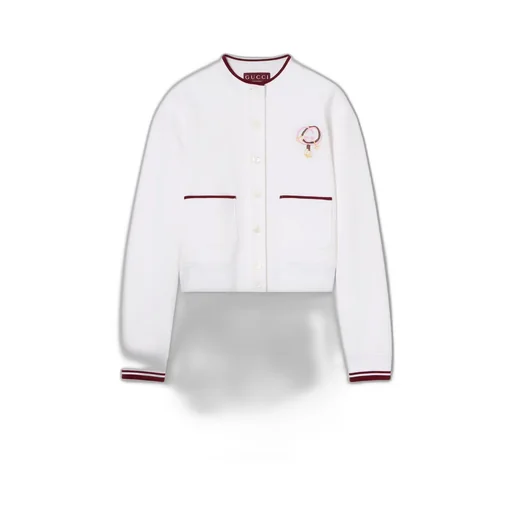 Cotton Jersey Cardigan With Embroidery