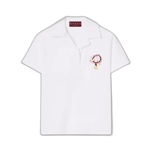 Cotton Piquet Polo Shirt With Embroidery