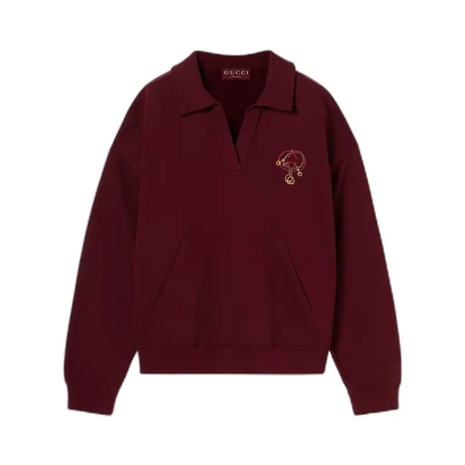 Cotton Jersey Sweatshirt With Embroidery