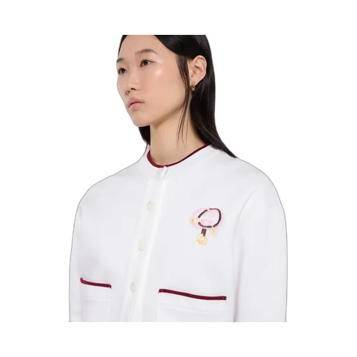 Cotton Jersey Cardigan With Embroidery