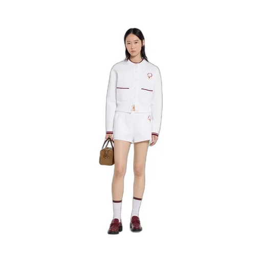 Cotton Jersey Cardigan With Embroidery