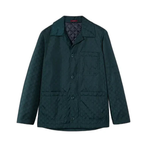 Gg Horsebit Technical Fabric Jacquard Jacket