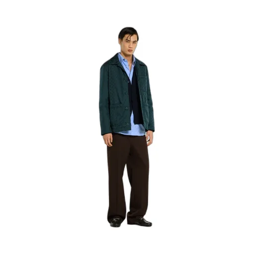 Gg Horsebit Technical Fabric Jacquard Jacket