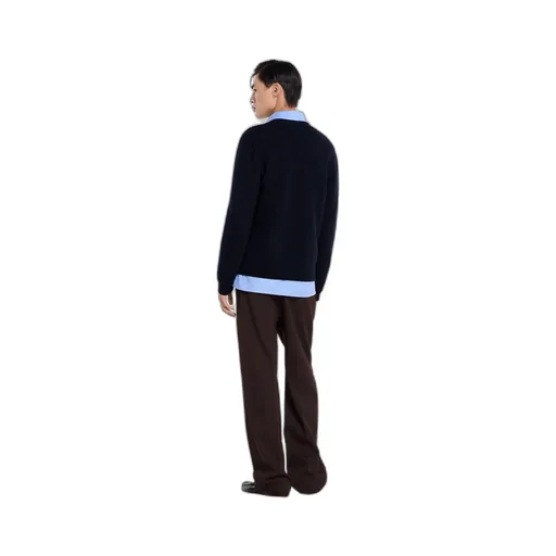 Knit Wool Cardigan With Embroidery