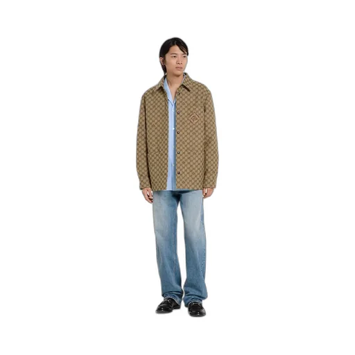 Gg Horse Cotton Canvas Jacquard Jacket