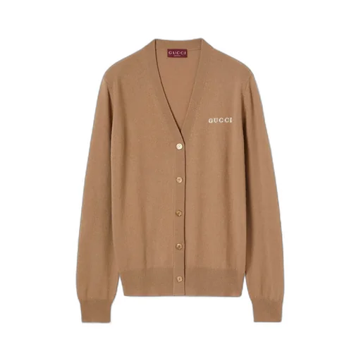Cashmere Cardigan With Intarsia