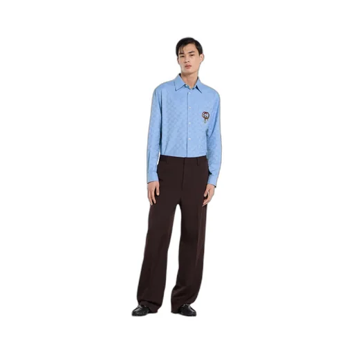 Gg Oxford Cotton Shirt With Embroidery