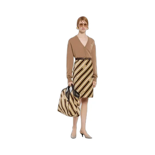Cashmere Cardigan With Intarsia