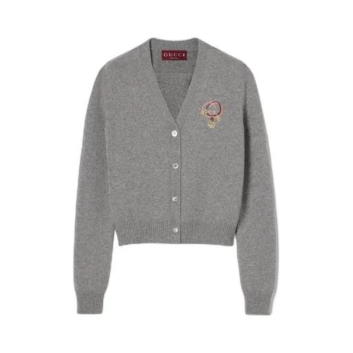 Wool Cashmere Cardigan With Embroidery
