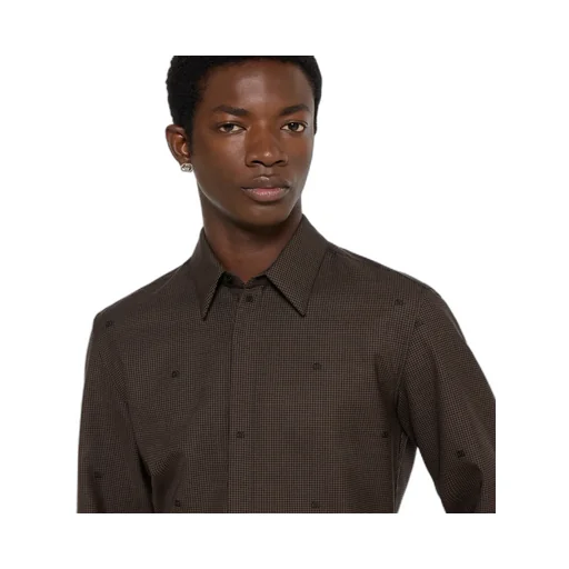 Gg Houndstooth Wool Jacquard Shirt