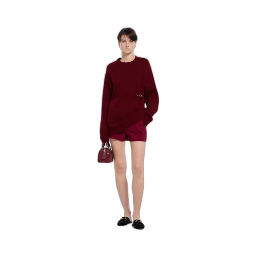 Wool Cashmere Jumper With Brooch