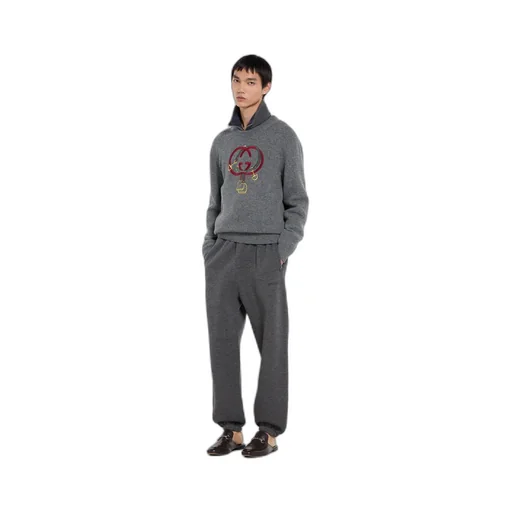 Knit Wool Jumper With Embroidery