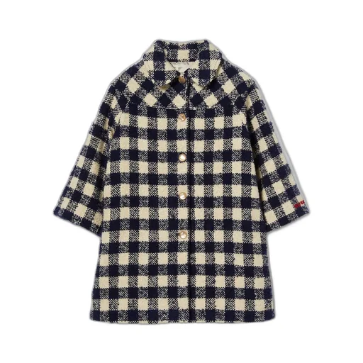 Children's Gingham Wool Coat