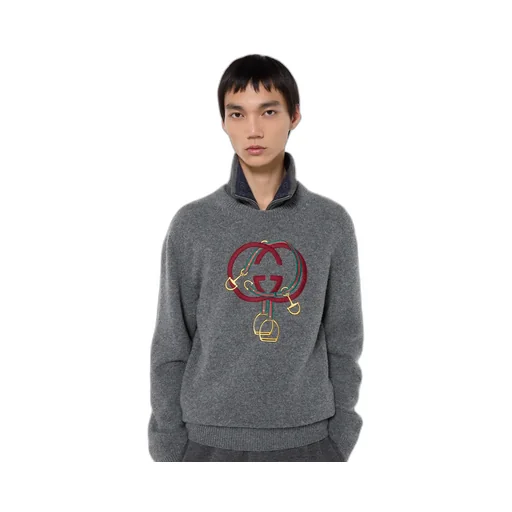Knit Wool Jumper With Embroidery