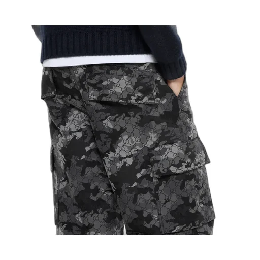Gg Marbled Cotton Jacquard Trousers