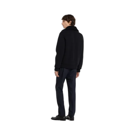 Woven Stitch Knit Wool Cardigan
