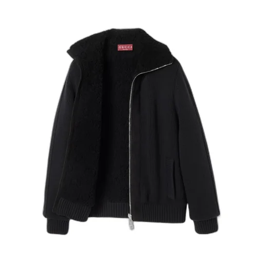 Woven Stitch Knit Wool Cardigan