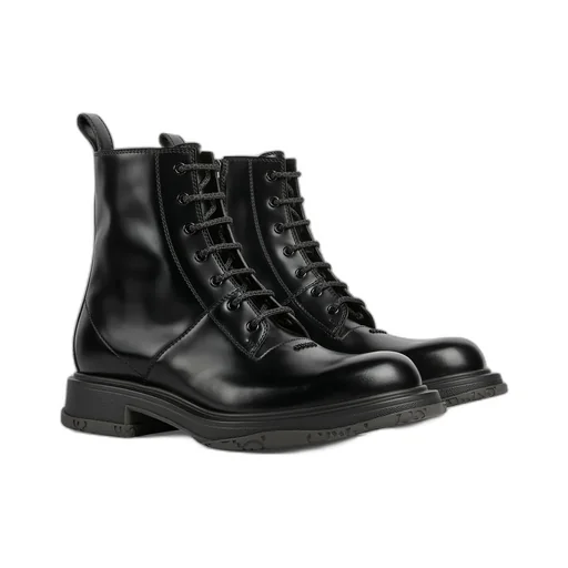 Lace-Up Boot With Tonal Logo