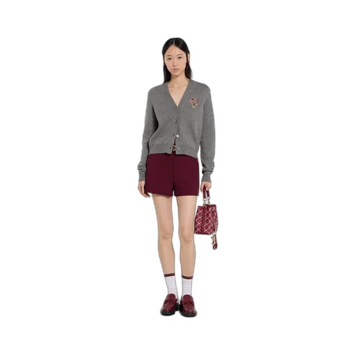 Wool Cashmere Cardigan With Embroidery