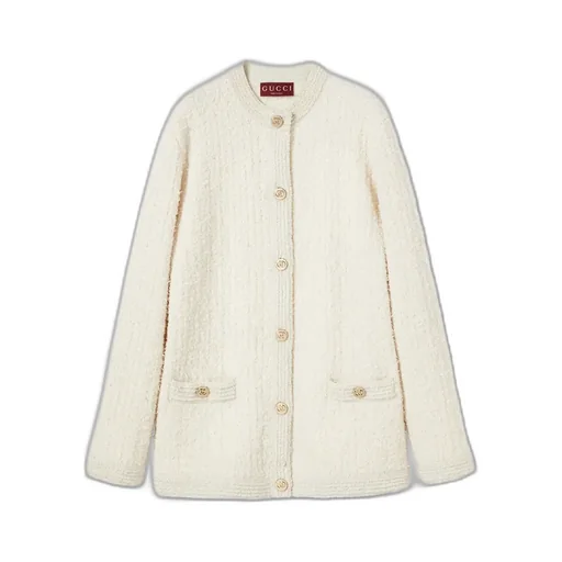 Wool Lamé Bouclé Cardigan