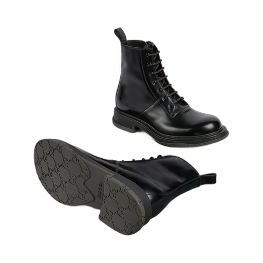 Lace-Up Boot With Tonal Logo