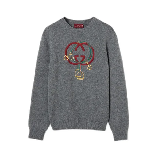 Knit Wool Jumper With Embroidery