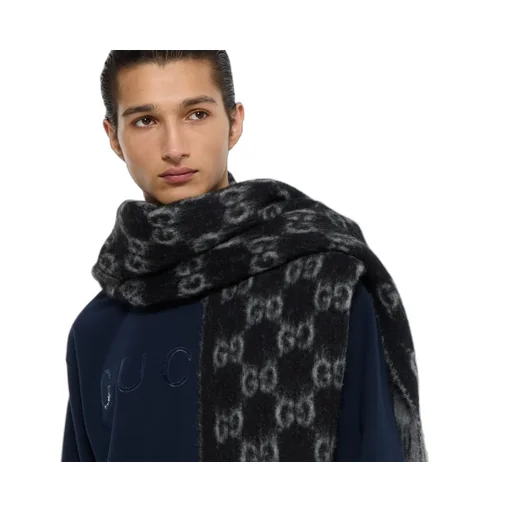 Gg Alpaca Wool Scarf